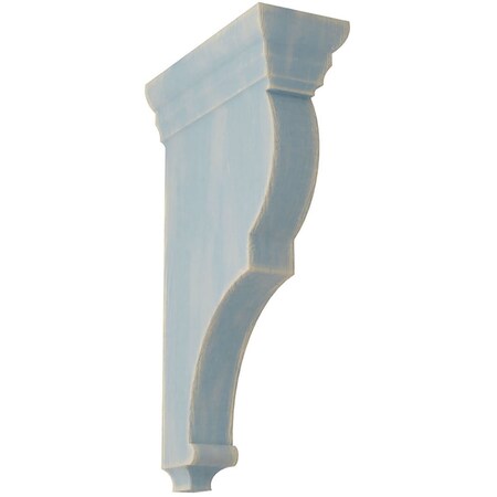 Ekena Millwork 3 1/2"W x 7 1/2"D x 14"H Extra Large Rojas Wood Vintage Decor Corbel, Driftwood Blue CORWD03X07X14RJBU